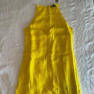 NWT! Jcrew Maxine high-neck shift dress in linen, XS, crisp yellow